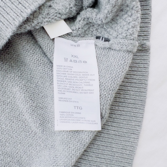 Cable Knit Fisherman Sweater Size 2XL Cotton Grandpa Sweater Normcore Mock Neck - Picture 6 of 12